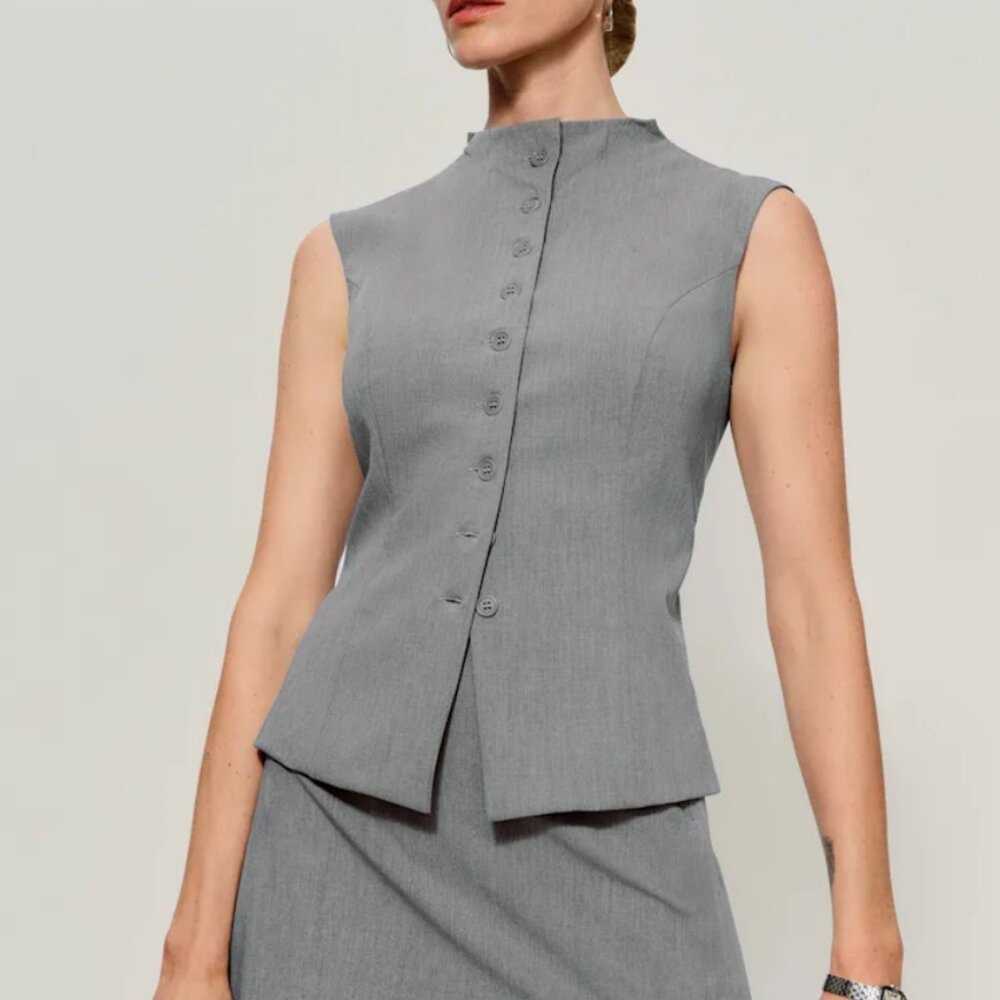 Reformation Lottie Vest Grey - Size S